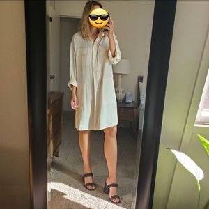 Vince Utility Shirtdress in Fennel